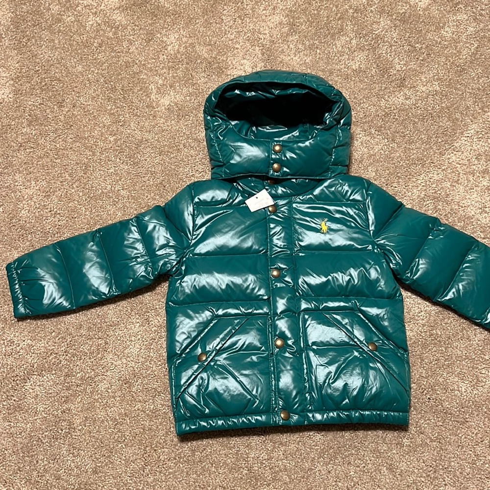 Polo Ralph Lauren green puffy NWT 4T jacket.